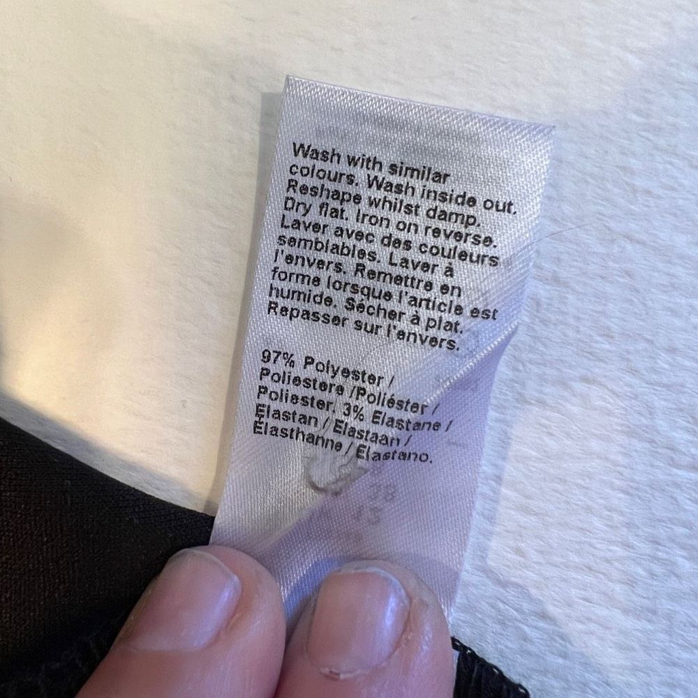 River Island London Black Cape Split Sleeve Bodycon Mini Dress Size US 8 UK 12 - Picture 10 of 11